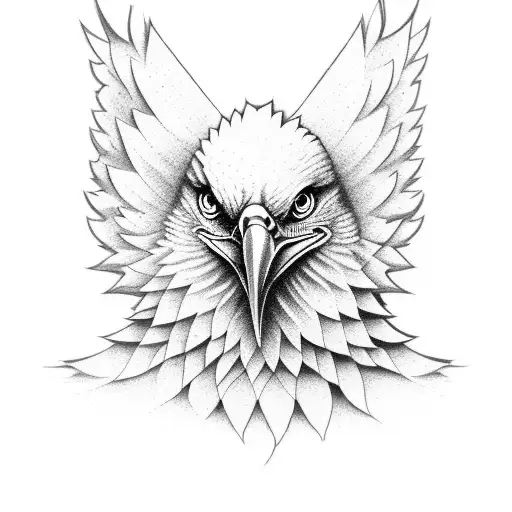 Realism Of Eagle With Atheism Simbol