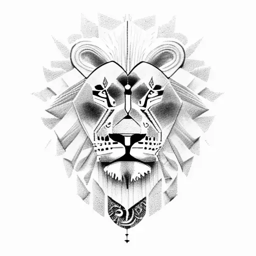 Spartan Warrior And A Lion And A Rose And A Clock