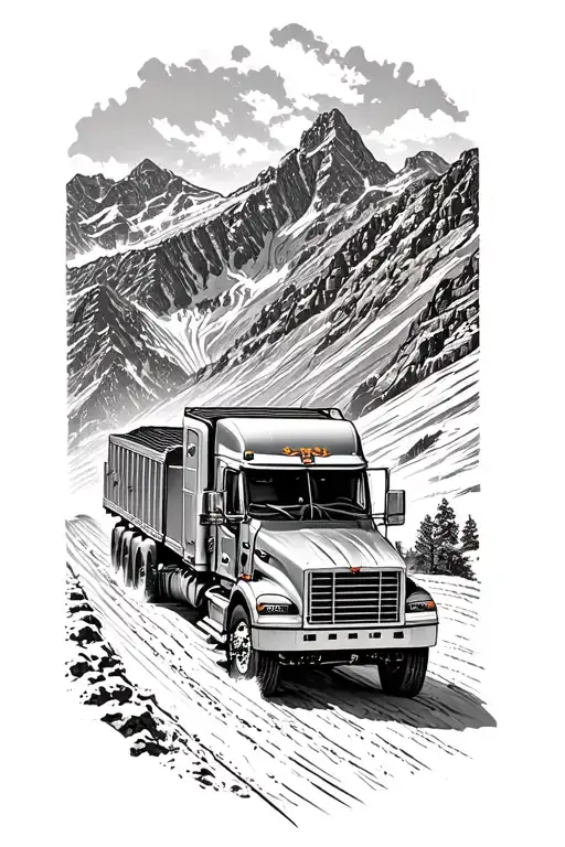 An Adventurous Truck Driving Through A Mountain Range