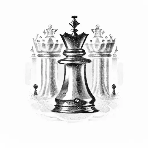 King Chess Piece Surrounded By Traffic