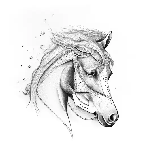 Horse Sitting With Computer