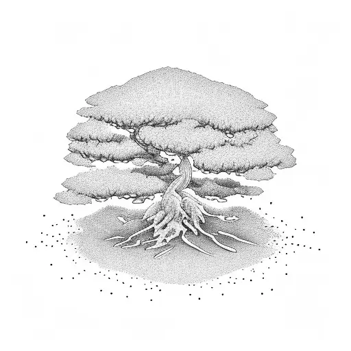 Dark And Minimalistic Bonsai Tree