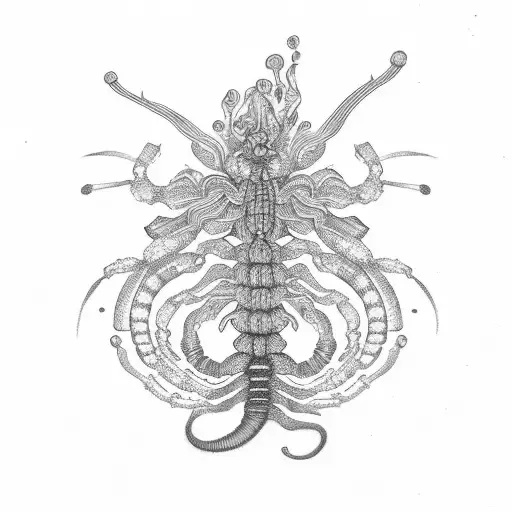 Centipede And Red Lily