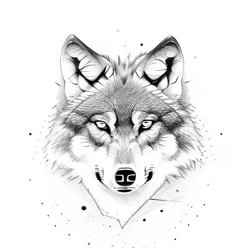 Wolf Howeling Into A Cold Night Sky