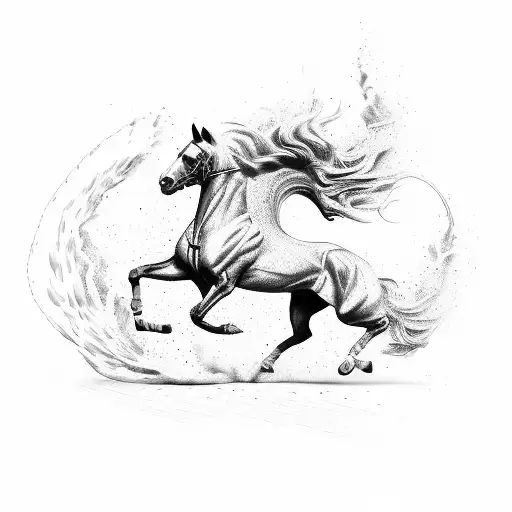 Jockey Horse Racing Spitting Fire