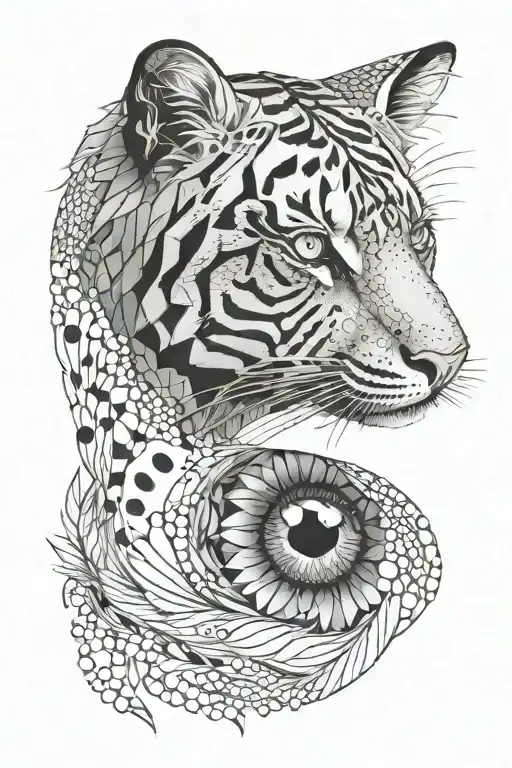 Tiger Eye And Human Eye