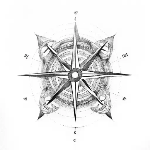 Rose With A Compass And Wind Rose