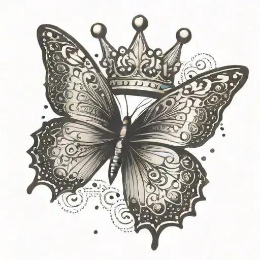 A Crown Design Incorporating Elegant Butterfly Silhouettes And Subtle Flower Motifs