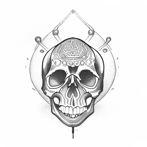 Skull With Slugs Crawling In And Out Of It