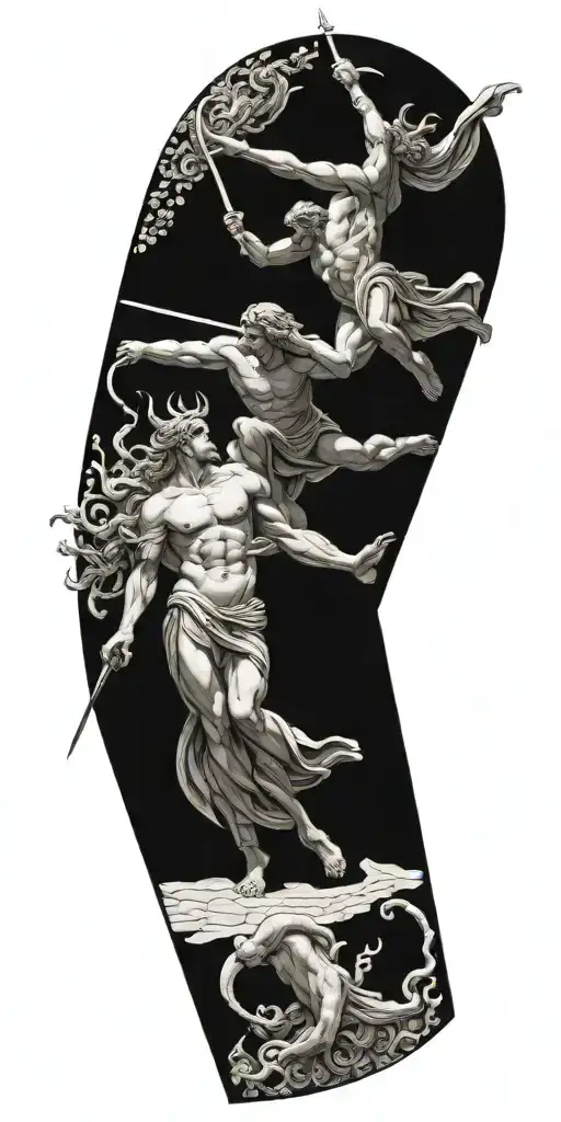 Greek Mythology Gods Battling