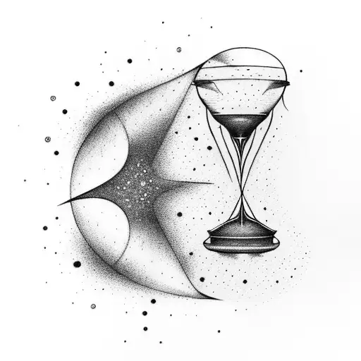 Hourglass With Sand Turning Into Night Sky
