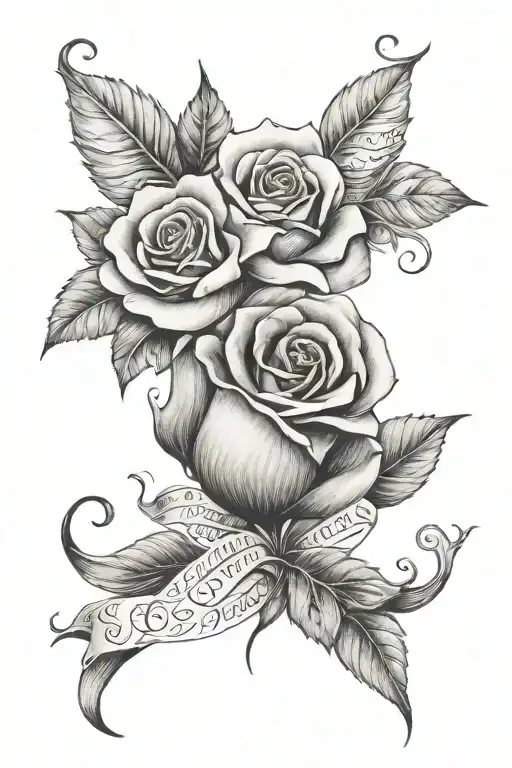 Serenity Written Wrapped Around A Rose