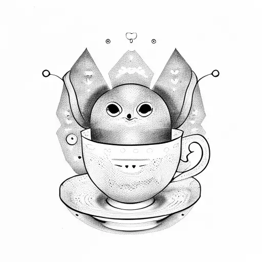Cute Alien In A Teacup