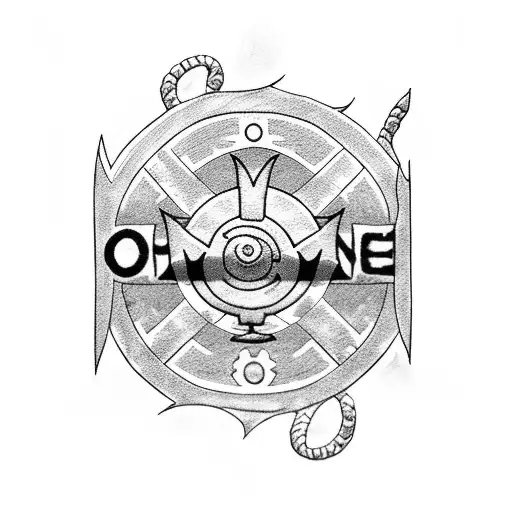 One Piece And Naruto Anime With A Street Sign With The Number 368 Tattoo