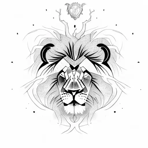 Lion Head With Tree Roots