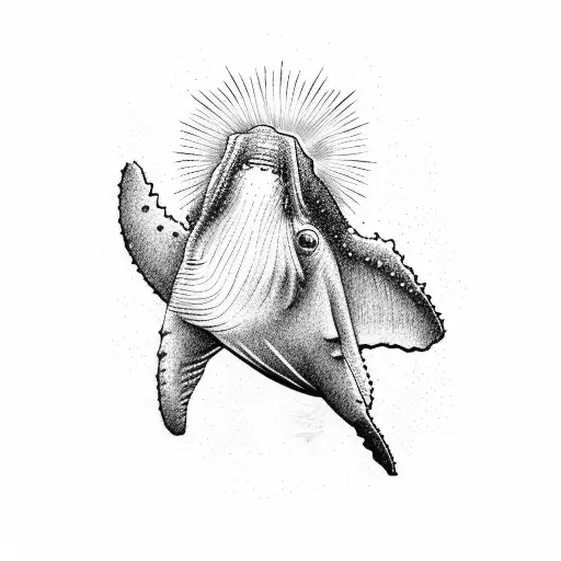 Humpback Whale's Tail And Sun