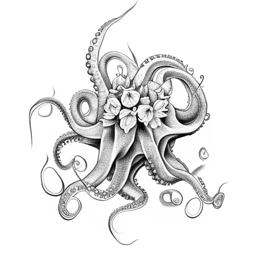 Octopus Tentacles With A Daffodil Bouquet