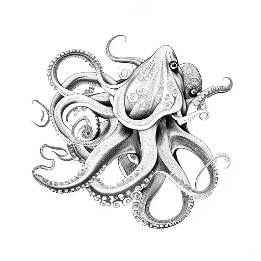 Octopus Tentacles With Bouquet Of Daffodils