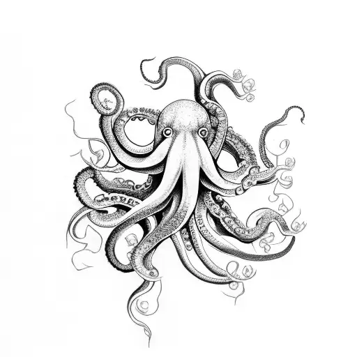 Octopus Tentacles With A Bouquet Of Daffodils On Top