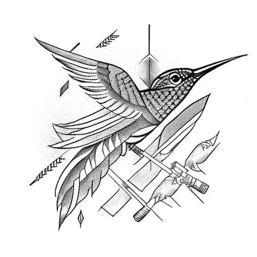 Navajo Symbols Feather Thunderbird Tracks Humming Bird Facing Arrows