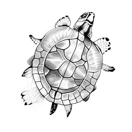 Bright Watercolor Baby Sea Turtle