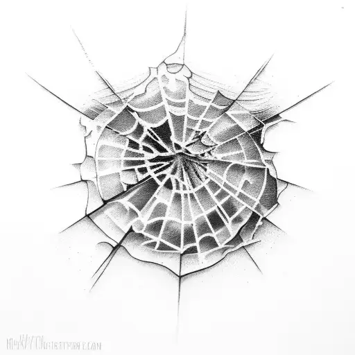 Broken Glass With Cobwebs