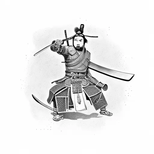 Samurai With Tanto Blade In His Stomach