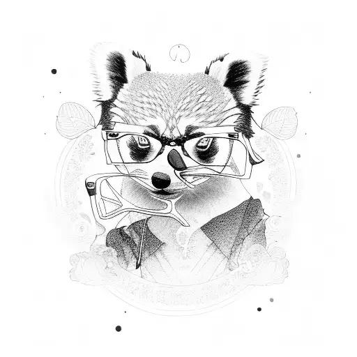 Red Panda With Glasses