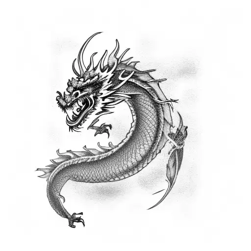 Red China Dragon For Whole Arm
