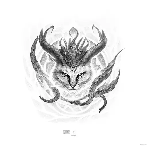 Fenix With Large Tail And Half Fire Half Ice