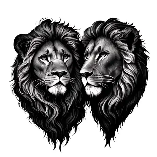 Leo Couple Tattoo Design