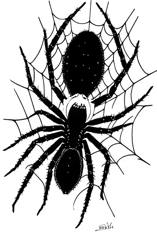 Detailed Spider In The Web