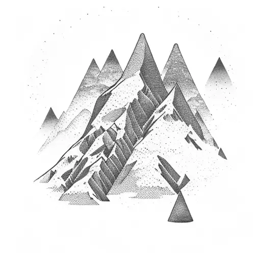 Mountain Scene Inside Hourglass
