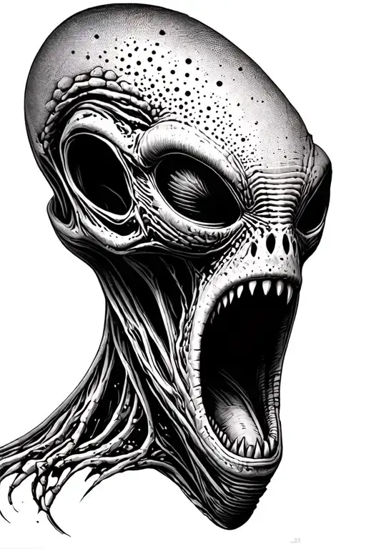 Alien With An Open Mouth In Aggression