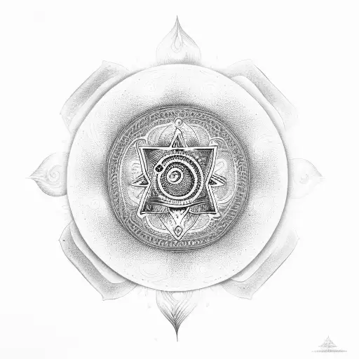 Om Hindu Symbol With Fire