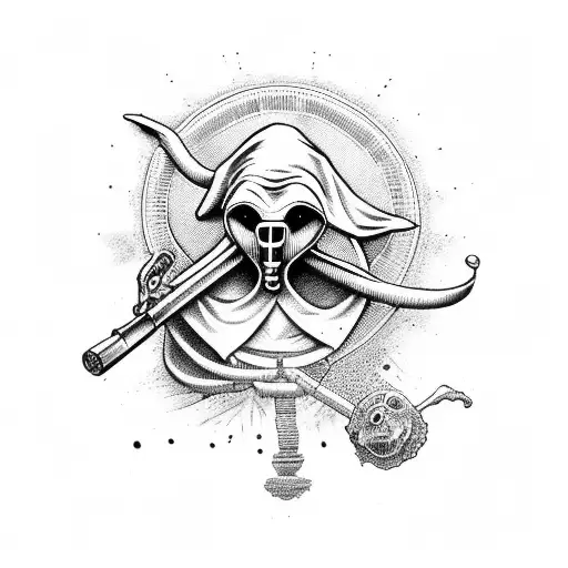 Plague Doctor With A Gun In His Hand