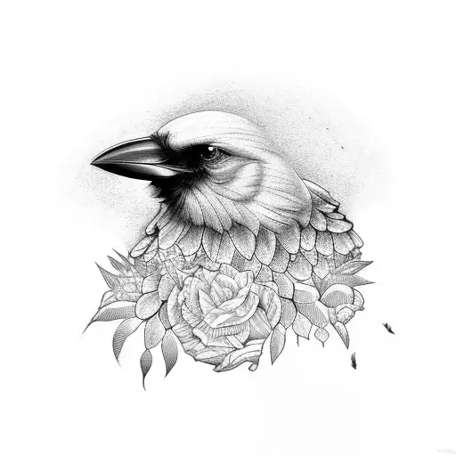 Crow Sitting On Knife