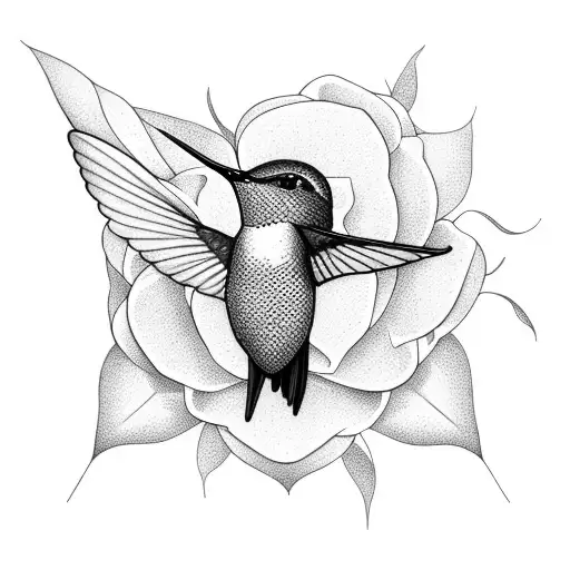 Hummingbird Eating From A Flower