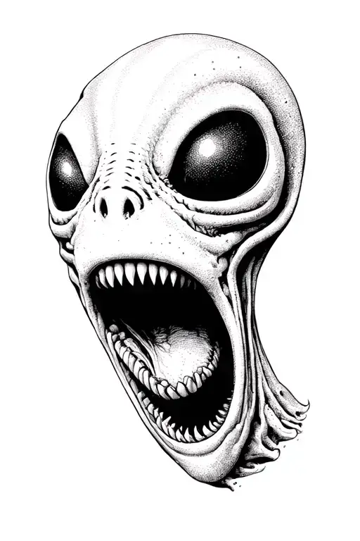 Alien Muzzle With Open Mouth