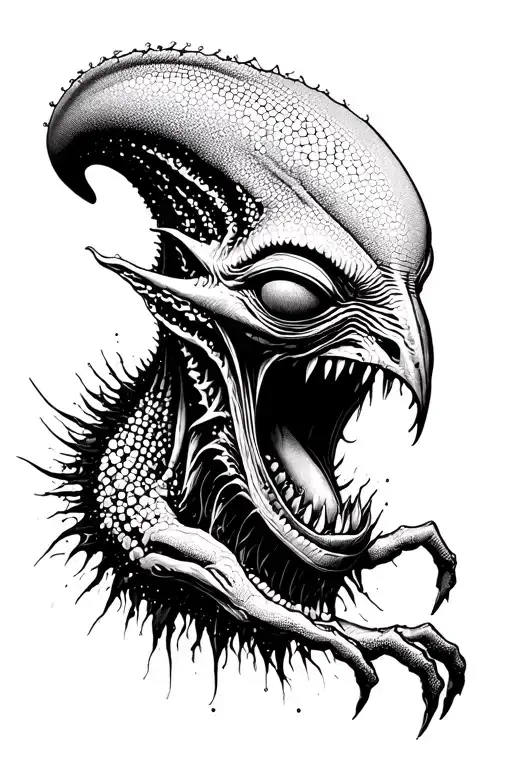 Cosmic Alien Romulus Growling In Saliva