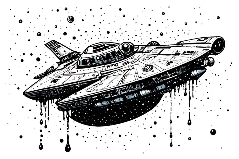 Spaceship With Leaks In Space