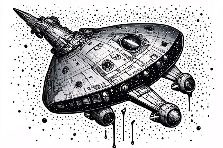 Spaceship With Leaks In Space