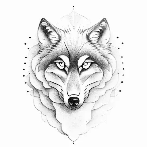 Wolf And Ghost Intertwined With Music Notes