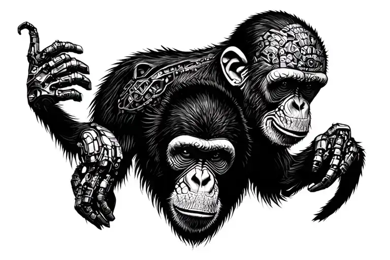 Monkey Turns Into Cyborg Evolution