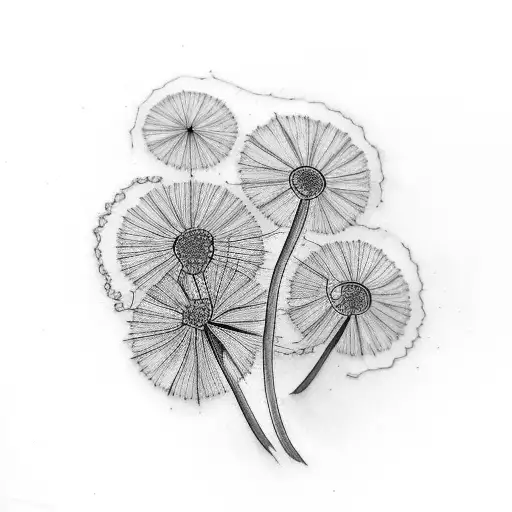 Two Dandelions Shaped Like Semicolon