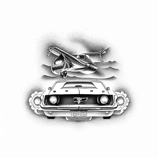 Mechanic's Tools Transforming Into A Classic Mustang Car