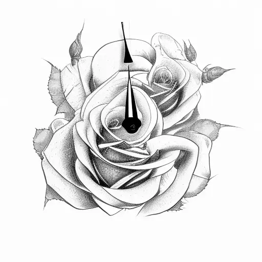 Two Roses Clock Castle Bird