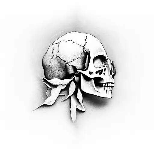 Greek Statue Half Face Half Skull