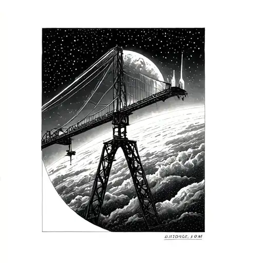 The Bridge Metallurgical Crane In Space Flies Past