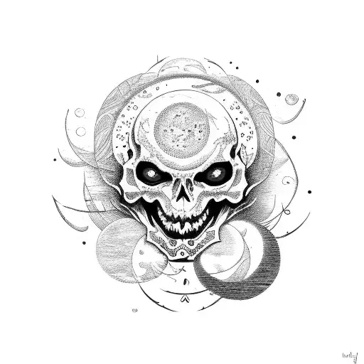 Chaos Text With Moon